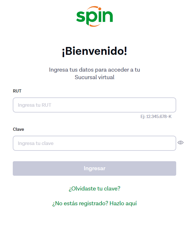 Sucursal virtual Tarjeta Spin