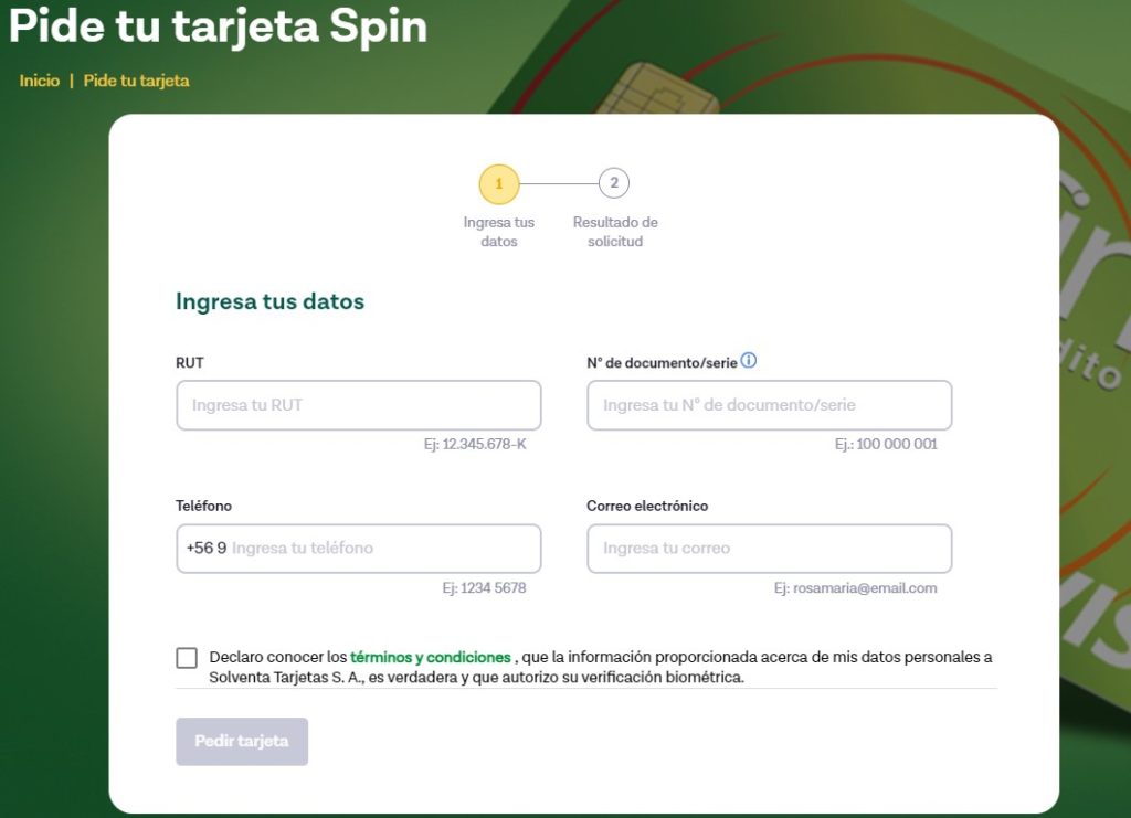 Pide tu tarjeta Spin Cruz Verde