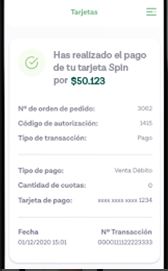 pago tarjeta SPin App