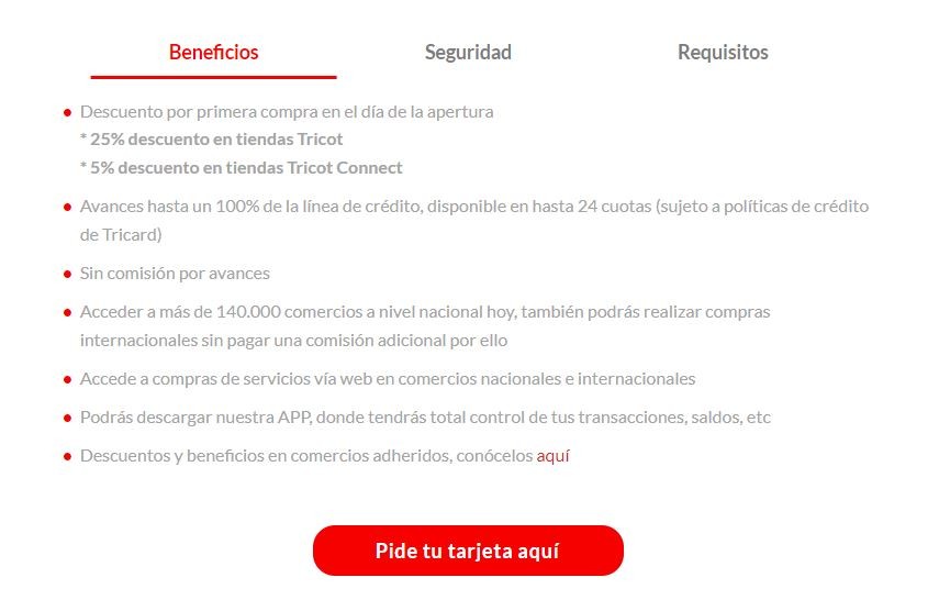 Pide tu tarjeta Tricot aquí