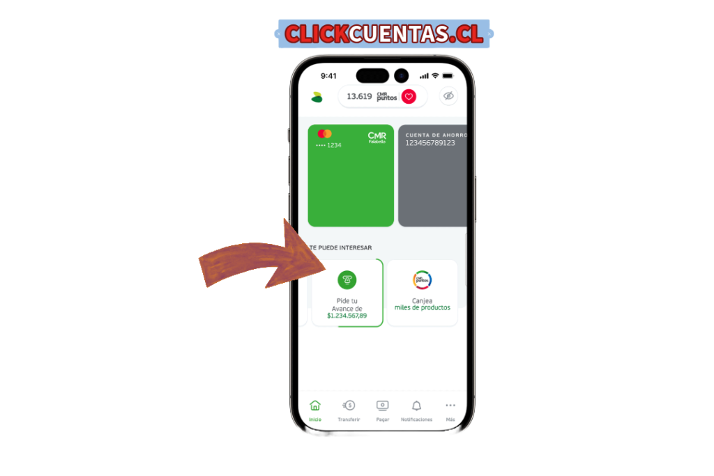 Pedir avance Falabella desde APP
